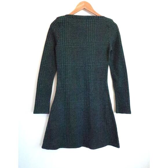 MAJESTIC FILATURES PARIS Merino Wool Flannel Houndstooth Dress 1 XS NWT $398 - Picture 8 of 11